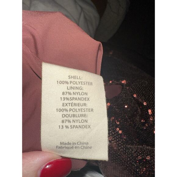 L'AGENCE Sequin Straight Leg Pants in Bronze - Picture 4 of 4